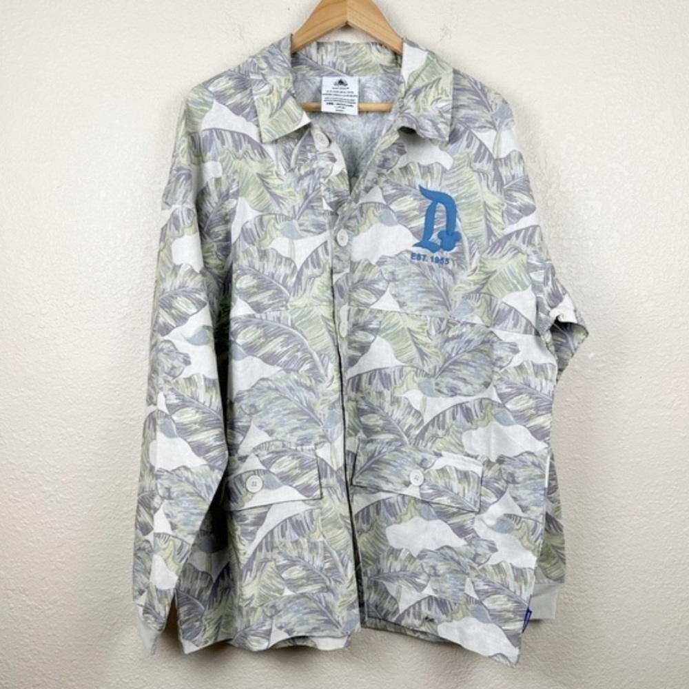 Disney Resort Spirit Jersey Tropical Print Button Down Shirt Jacket Size XXL